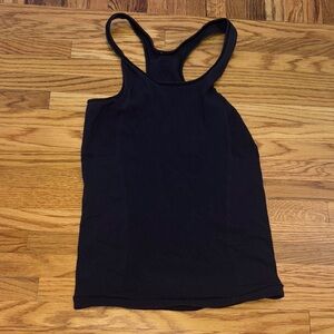 Athletic Tank Top, Lululemon Black Racerback Tank Top With Cut Out Designs